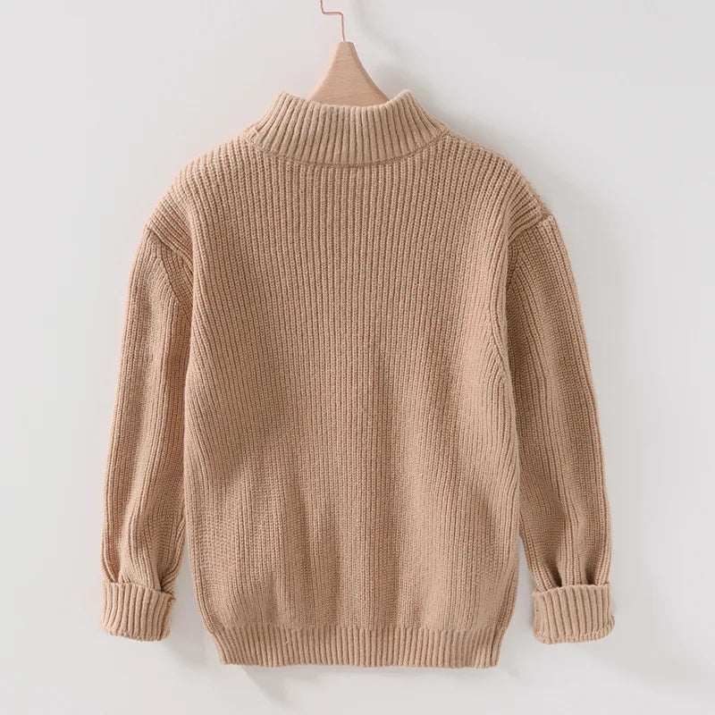 Comfortable men's long-sleeve sweater, the Marbella Cozy, ideal for casual everyday winter wear or elegant fall fashion.