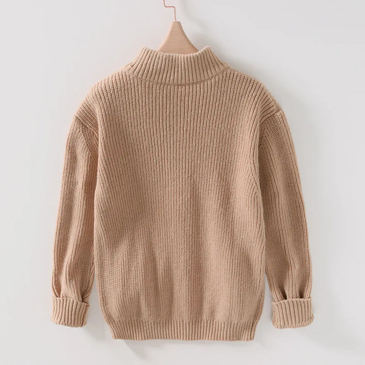 Comfortable men's long-sleeve sweater, the Marbella Cozy, ideal for casual everyday winter wear or elegant fall fashion.