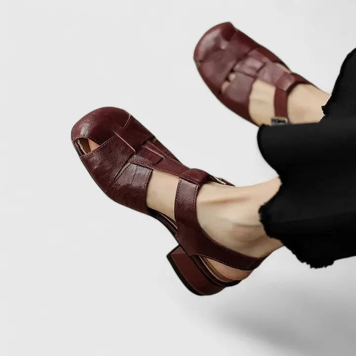 Elegant women's strappy sandals with a chic square toe and comfortable block heel. Perfect for summer events.