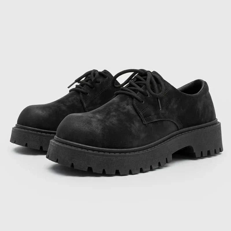 Versatile men's brown chunky sole Derby shoes, suitable for both dressy occasions and smart-casual outfits.