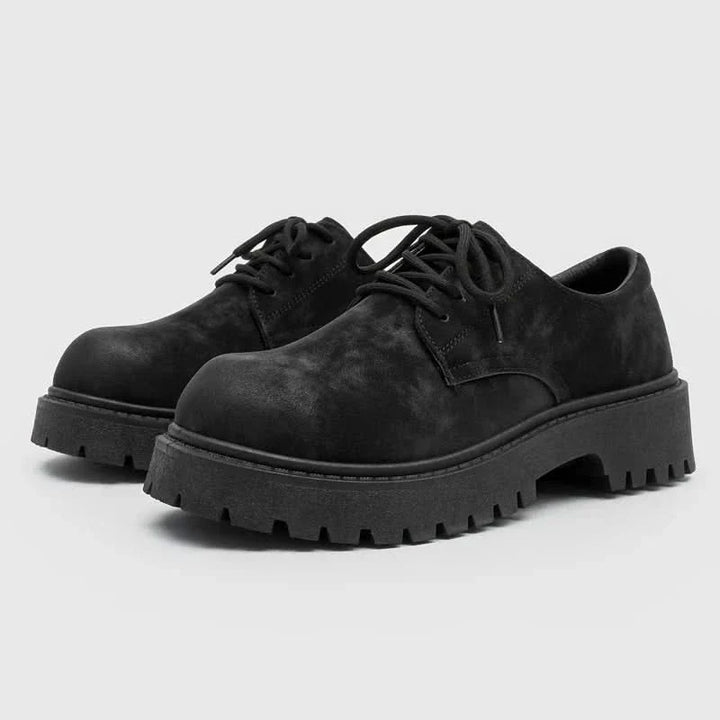 Versatile men's brown chunky sole Derby shoes, suitable for both dressy occasions and smart-casual outfits.