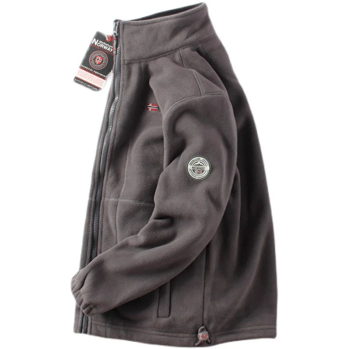 Soft, cozy men's full-zip jacket, providing everyday warmth and stylish comfort for winter and fall fashion.