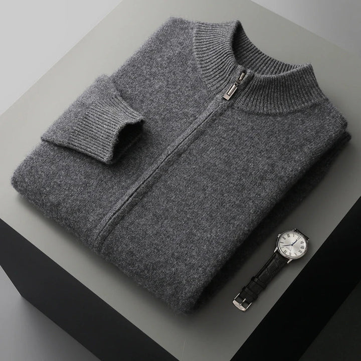 Modern men's ultra soft button-front sweater. Comfortable knit layering piece, great for casual or winter style.