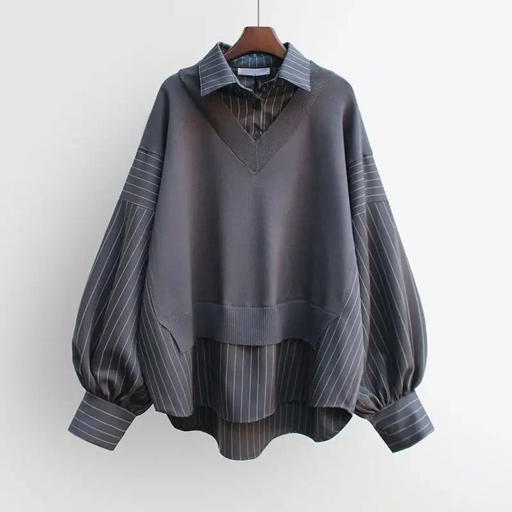 Elegant women's layered blouse in a chic, comfortable design, perfect for versatile office or casual wear.