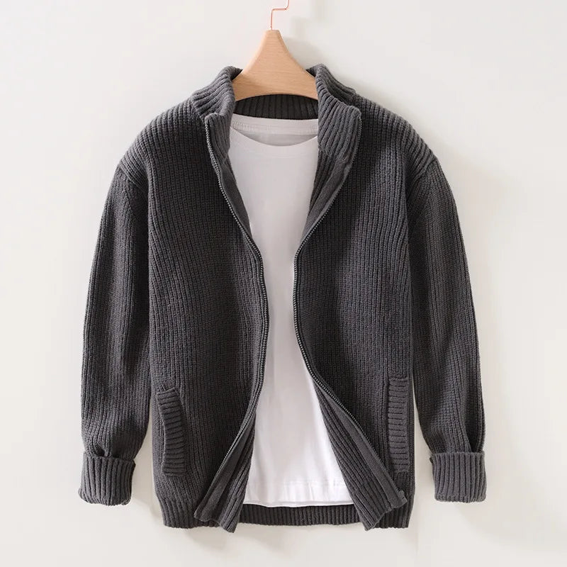 Elegant men's Marbella Cozy Comfort Sweater, a versatile long-sleeve top for comfortable fall and winter outfits.