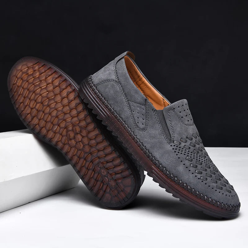 Men's versatile casual loafers, perfect hand-stitched everyday shoes for outdoor activities.