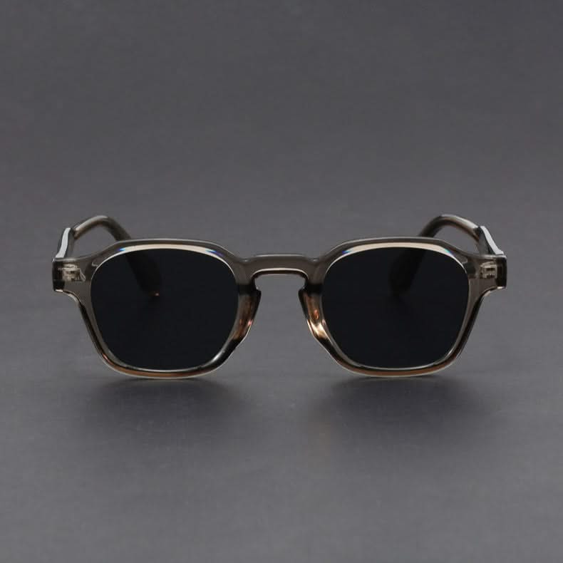 Anti-glare retro square unisex sunglasses, durable polycarbonate with full UV protection.