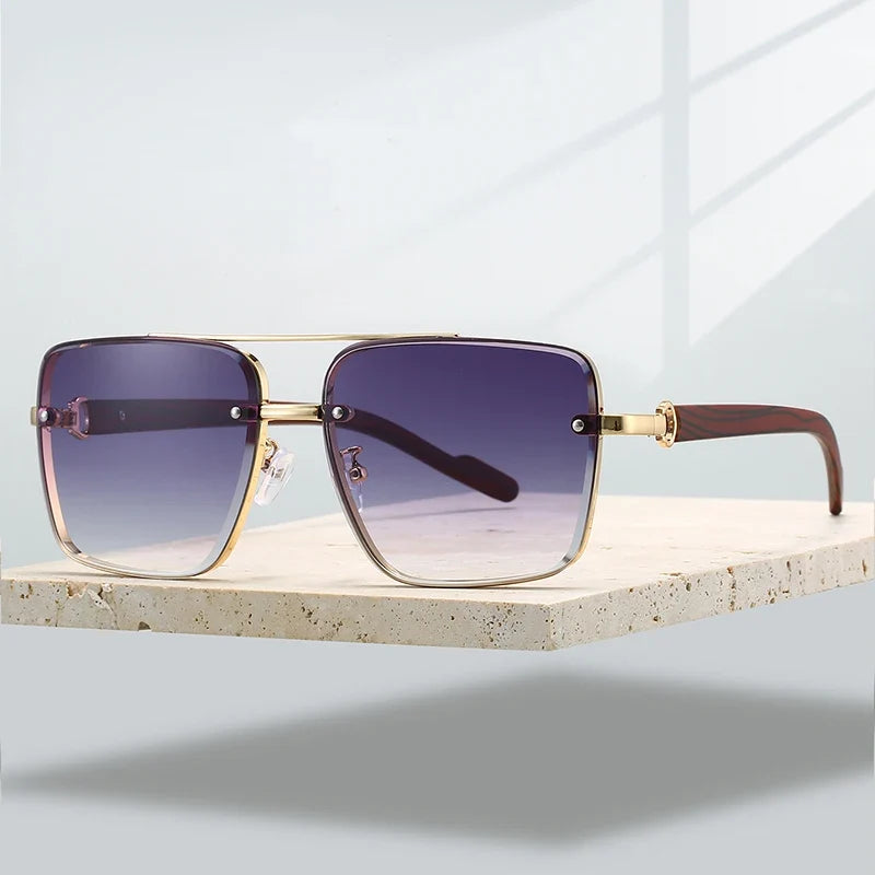 Stylish unisex Capri sunglasses with elegant gold frames & UV400 protective gradient lenses. Fashion accessory.
