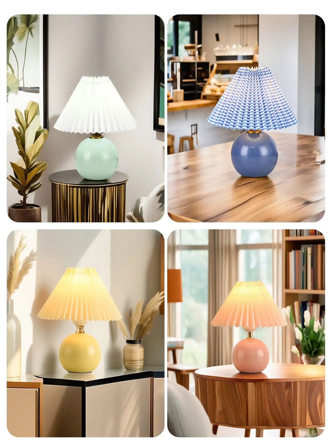 Elegant pleated design LED table lamp, a modern artistic accent for your desk or bedside.