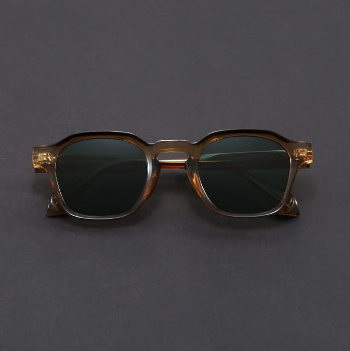 Durable polycarbonate Unisex Retro Square Sunglasses; anti-glare, UV protection for eyes.