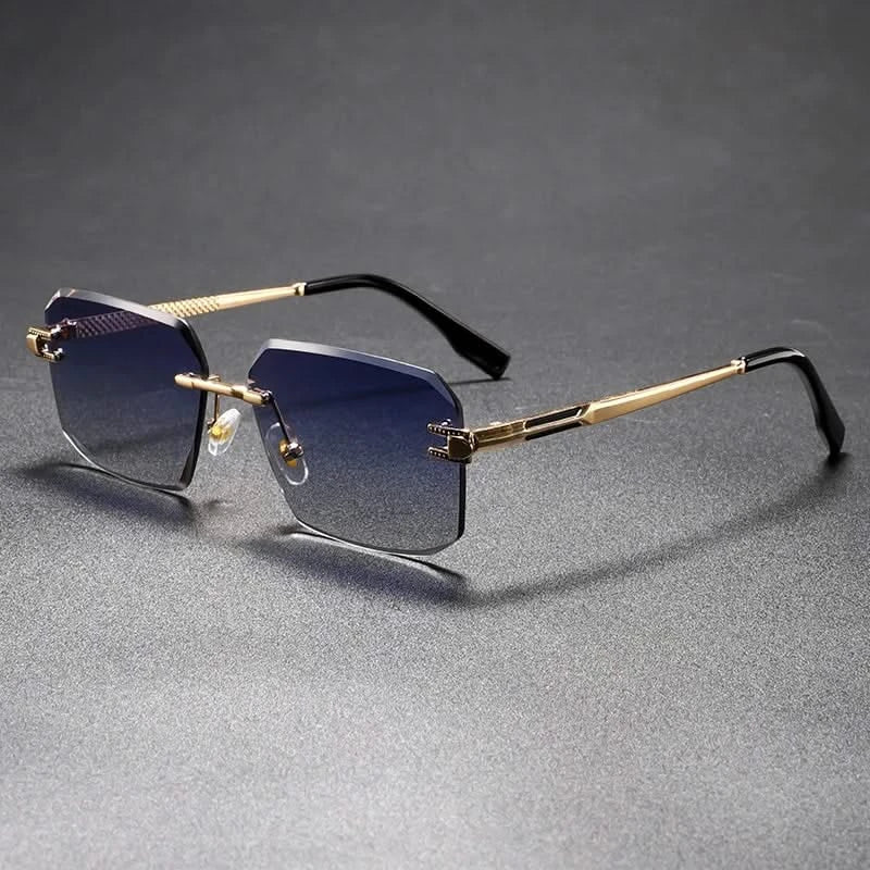 Purple polished metal anti-glare sunglasses. Lightweight unisex shades, stylish & durable.