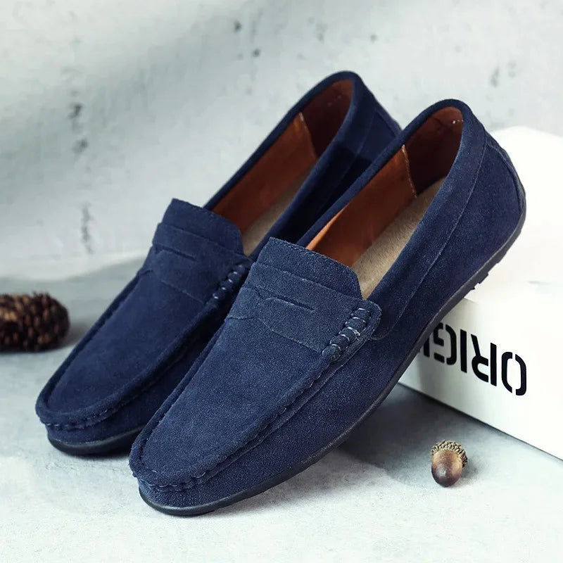Classic style men's slip-on loafers, an essential versatile footwear choice for modern mens fashion.