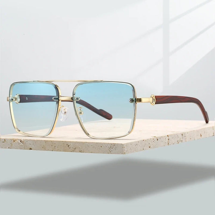 Protective unisex Capri sunglasses featuring a stylish gold frame and UV400 lenses. Fashion eyewear.