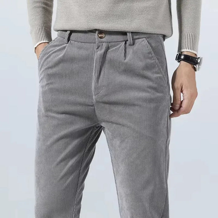 Sharp men's navy stretch dress pants, wrinkle resistant, comfortable, and versatile for work.
