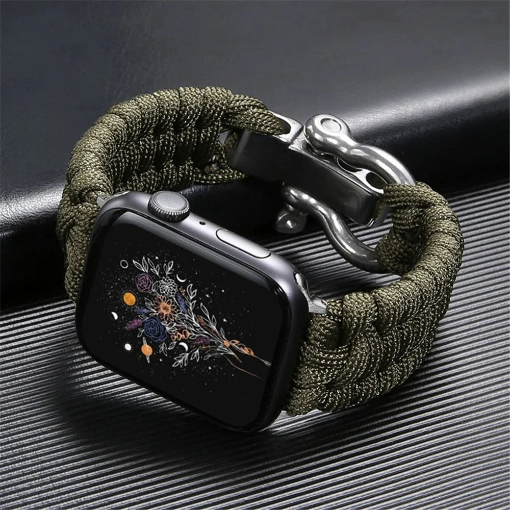 High-strength braided Apple Watch strap, a durable & adjustable accessory with a rugged design for all users.