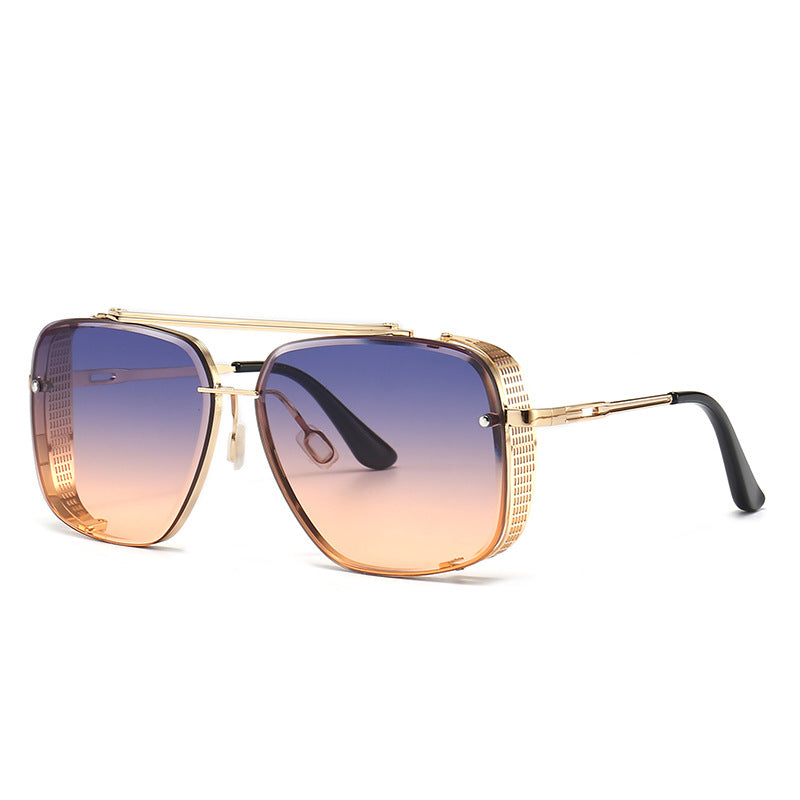 UV400 protective unisex sunglasses, sleek metal frame designer look for trendy summer accessories.