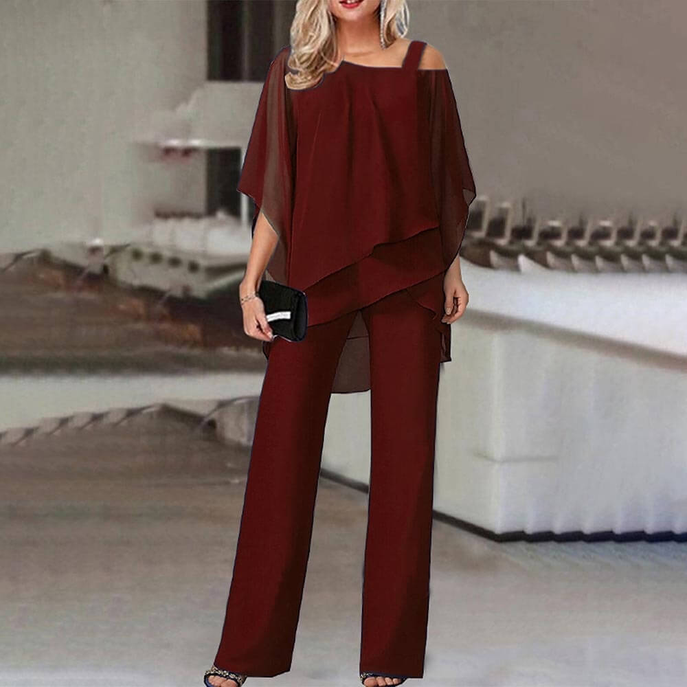 Eleganter Damen-Zweiteiler mit Cold-Shoulder-Design
