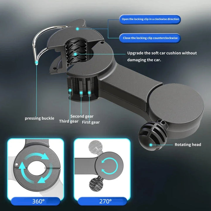 Compact dual-head USB car fan with powerful 3-speed airflow. Essential auto accessory for driver & passenger cooling.
