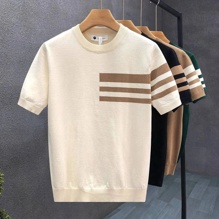 Men's ultra-soft cream crewneck sweater for ultimate comfort and casual fall/winter style.
