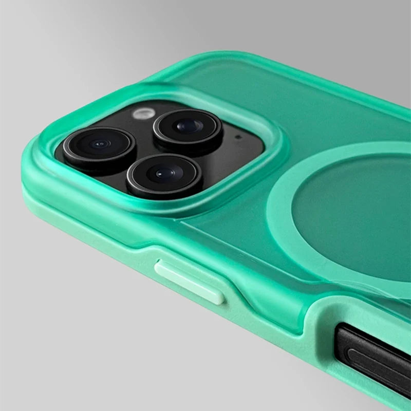 Unisex neon magnetic iPhone case offering all-around shockproof, dustproof & scratch-resistant protection.