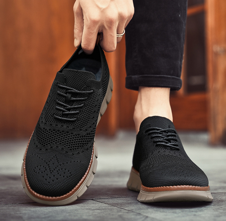 Beige men's Heritage Dress Sneakers, excellent for comfortable all-day wear.
