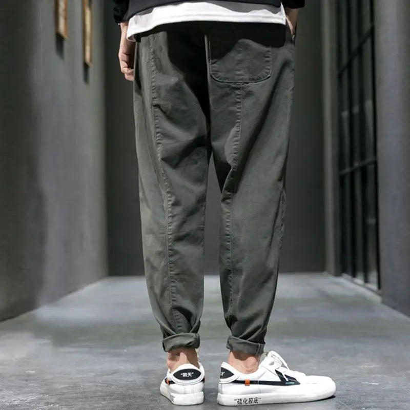 Soft, comfortable men's tapered joggers. Urban style for daily wear, available in black & army green.