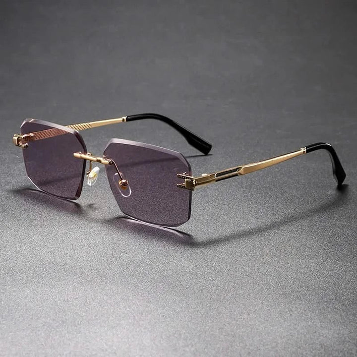 Brown polished metal anti-glare sunglasses, lightweight & durable. Unisex eyewear for sunny days.