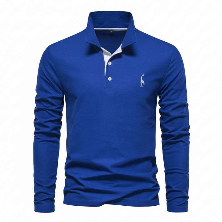 Versatile men's slim fit long sleeve polo. A key piece of fall fashion, suitable for casual & semi-formal outfits.