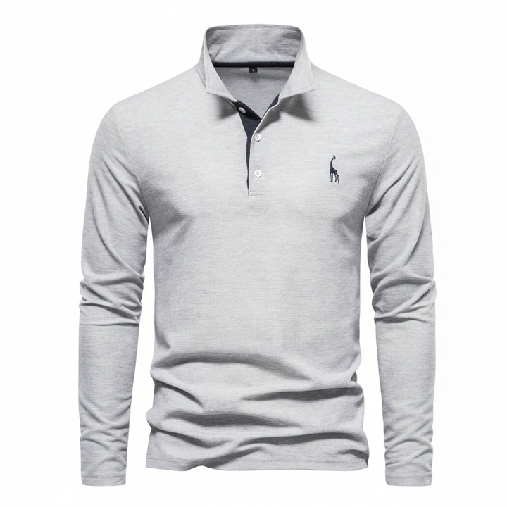 Classic men's long sleeve polo shirt with a modern slim fit. Stylish & comfortable casual menswear.