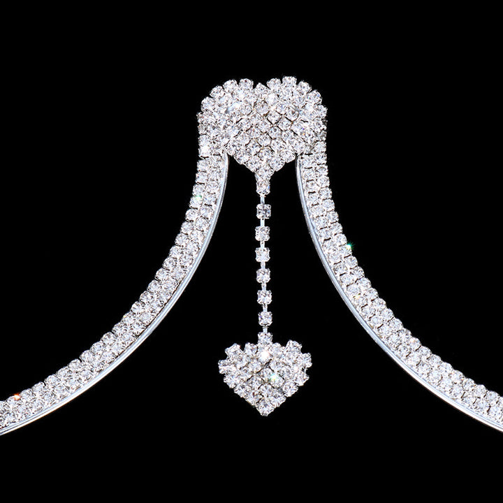 Women's dazzling rhinestone body chain, an adjustable sparkling jewelry accessory for elegant fashion.