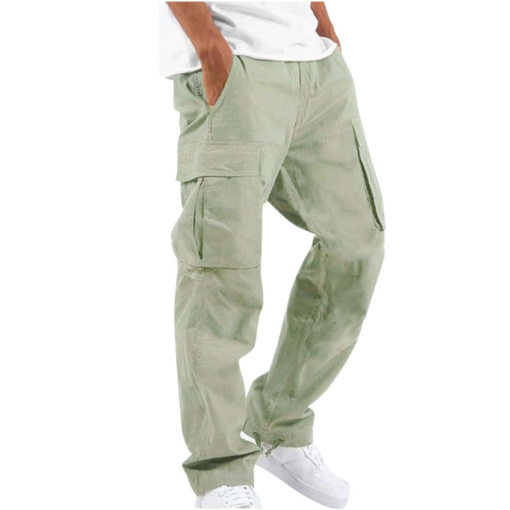 Men's multi-pocket cargo pants, wide leg & comfortable for everyday adventures & outdoor utility.