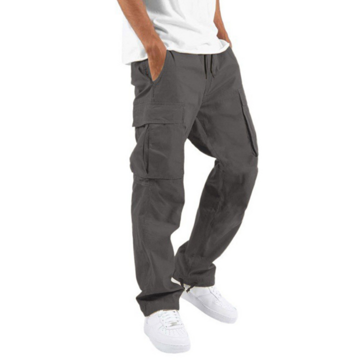 Stylish men's wide leg cargo pants, relaxed fit for ultimate comfort and modern streetwear fashion.
