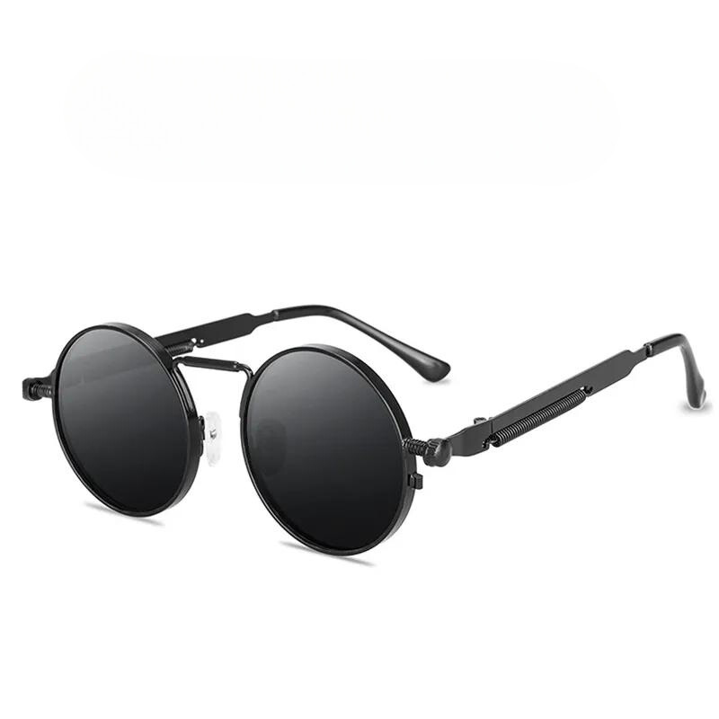 Fashionable unisex round retro sunglasses, UV400 protection, chic vintage shades.