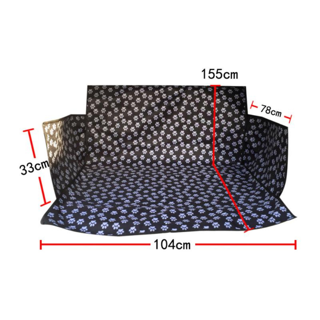 Black waterproof cargo liner for dogs, designed for SUV trunks. Prevents scratches, dirt, and spills for worry-free trips.