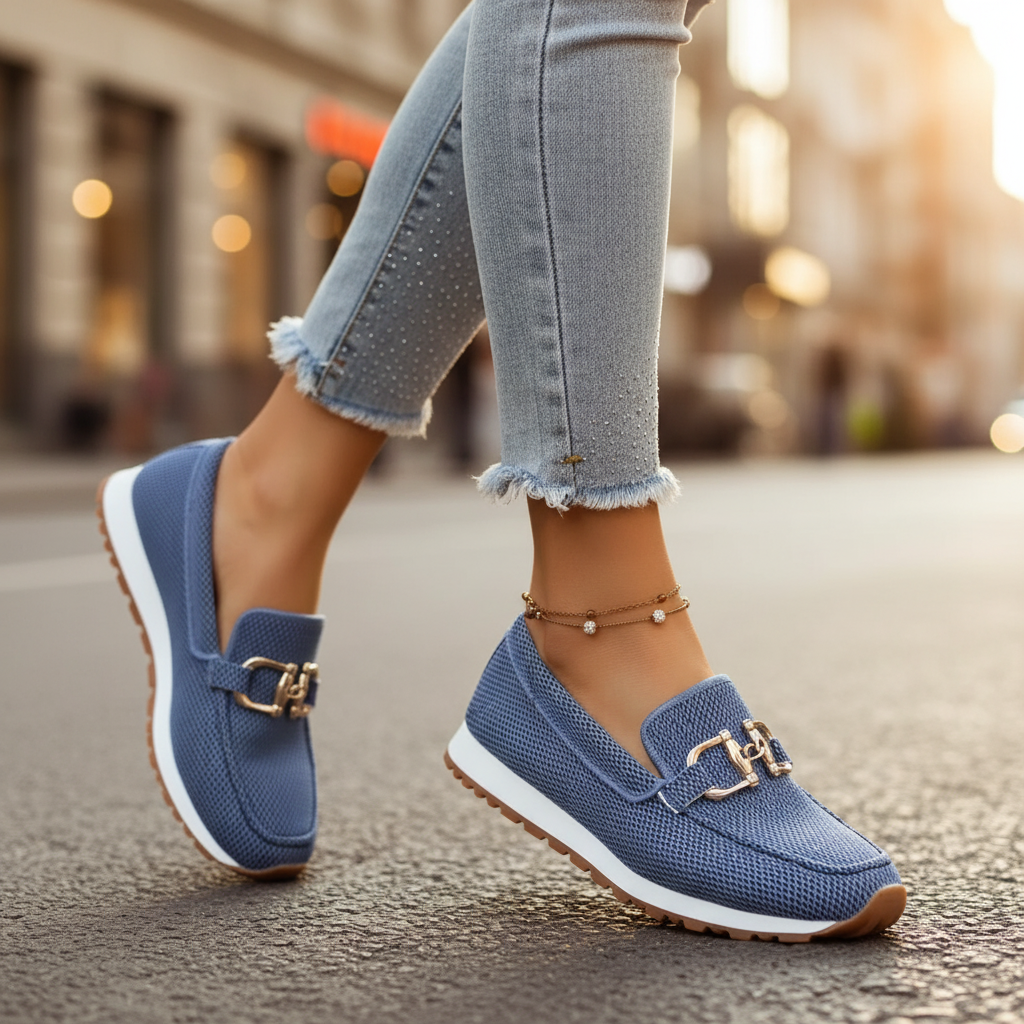 Stylish women's loafers with elegant horsebit detail & orthopedic support.