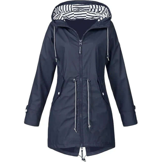 Wasserdichter Trenchcoat mit Kapuze für Damen