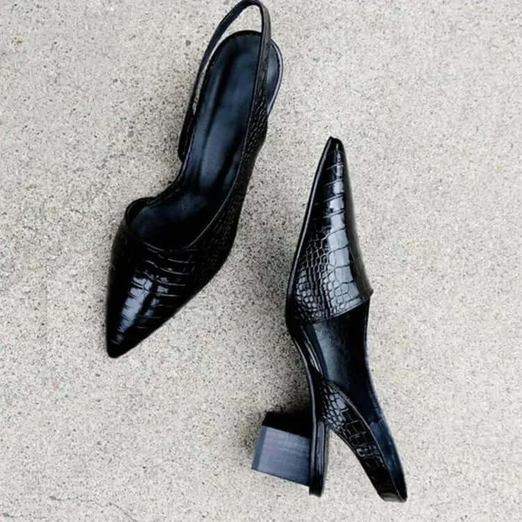Elegante Croco Pumps mit Fußbet
