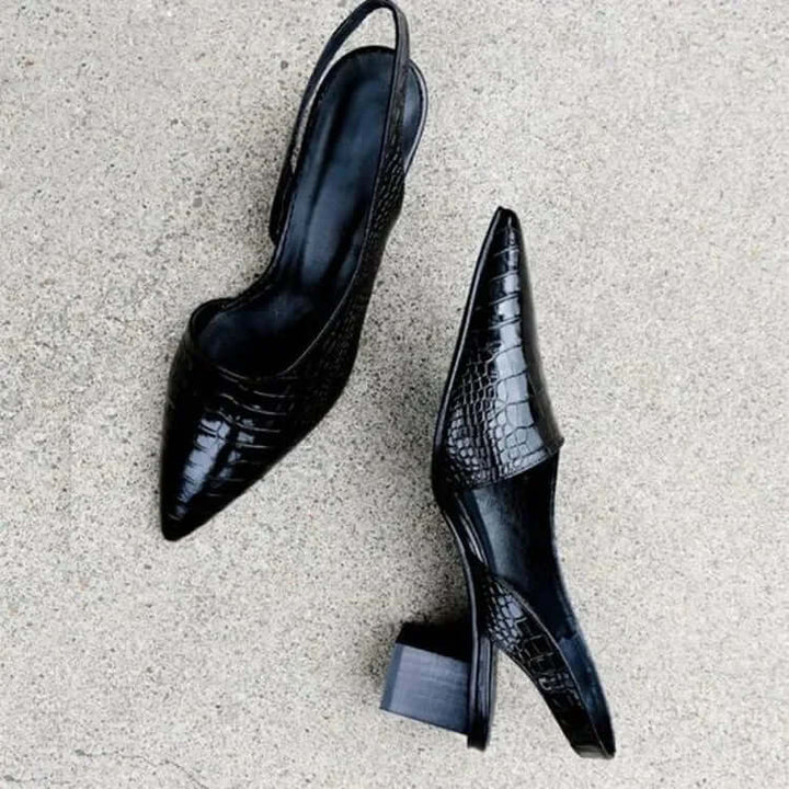 Elegante Croco Pumps mit Fußbet