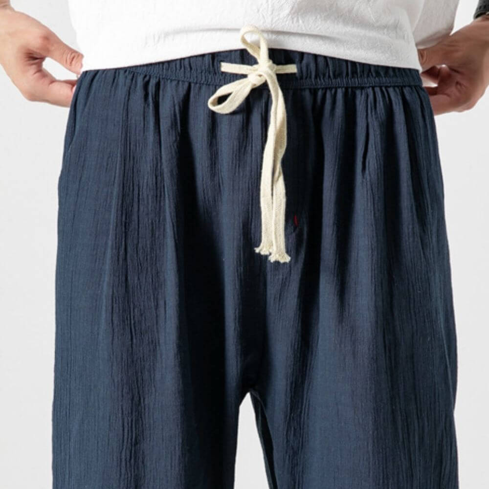 Men's relaxed fit drawstring jogger pants for summer wear.