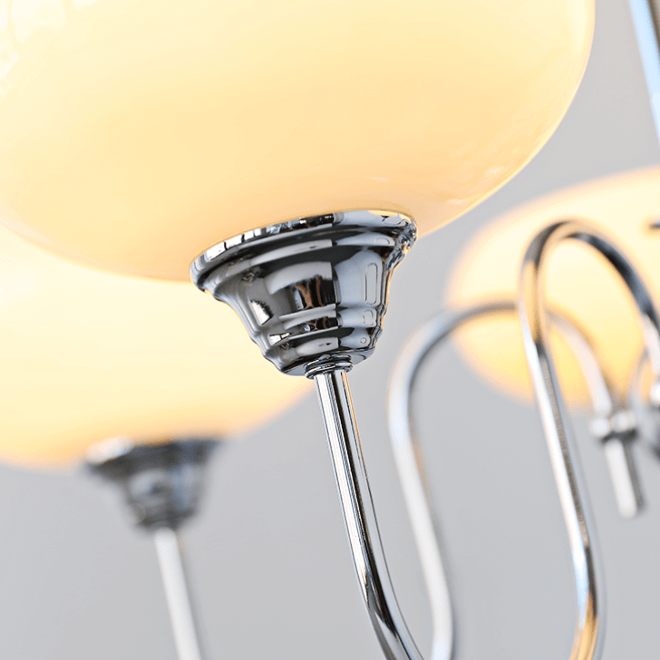 Cremefarbener Kaki Glas-Kronleuchter