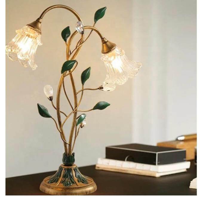 Blumen-Tischlampe Vintage-Stil 45x55cm