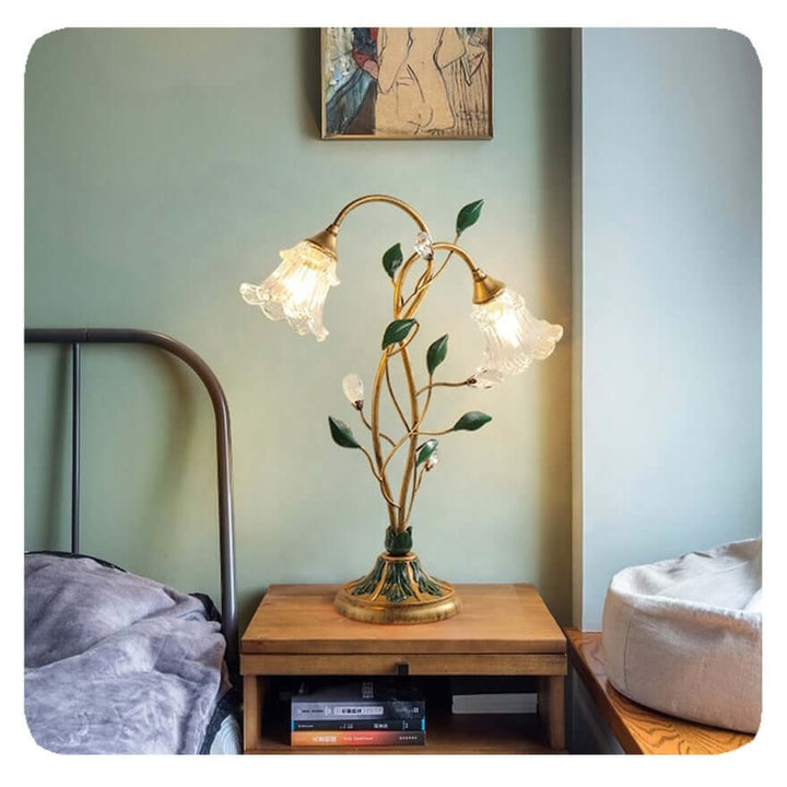 Blumen-Tischlampe Vintage-Stil 45x55cm