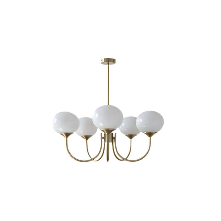 Moderner Kronleuchter mit Rosa Glasschirmen