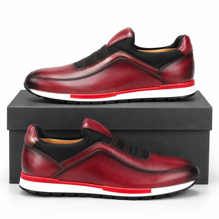 Men's velour leather brogue dress shoes, anti-slip & breathable classic footwear.