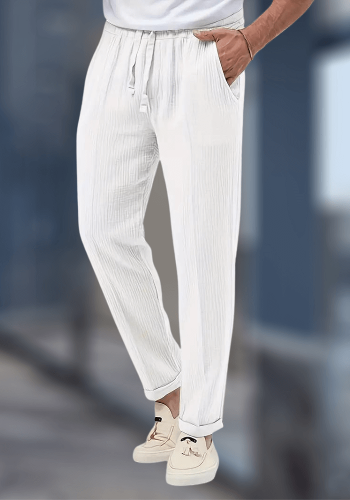 Luftig lockere Leinenhose Herren, Loose Fit