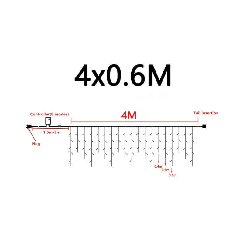 LED Eiszapfen Lichterkette 4,8m