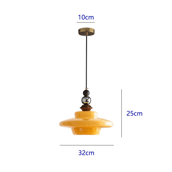 Elegante Beige Glas Hängeleuchte