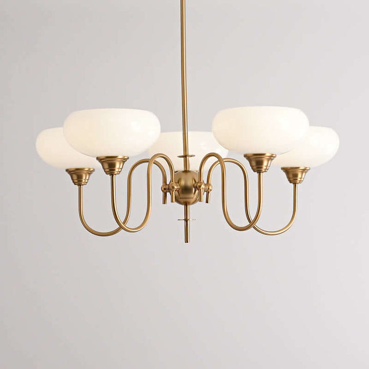 Cremefarbener Kaki Glas-Kronleuchter