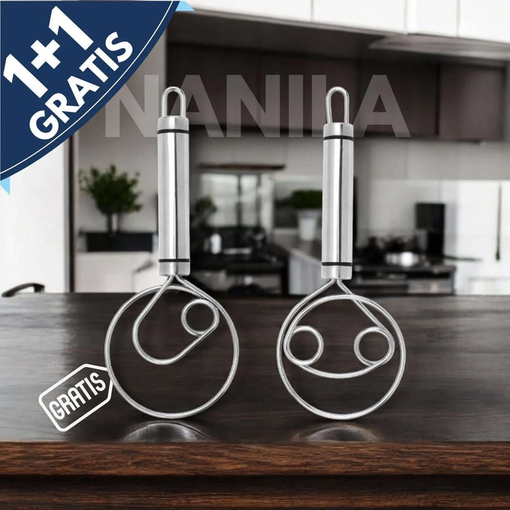 Edelstahl Danish Teigrührbesen - Ergonomischer Teigmischer