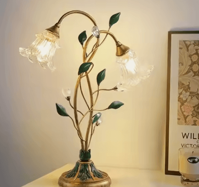 Blumen-Tischlampe Vintage-Stil 45x55cm
